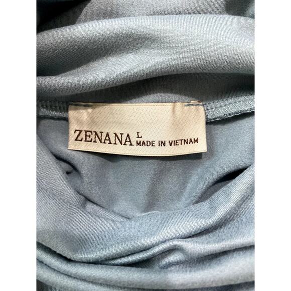 Zenana Blue Grey Mock Neck Top & Leggings Set - Sz. SM - XL (Boutique) - Picture 3 of 5